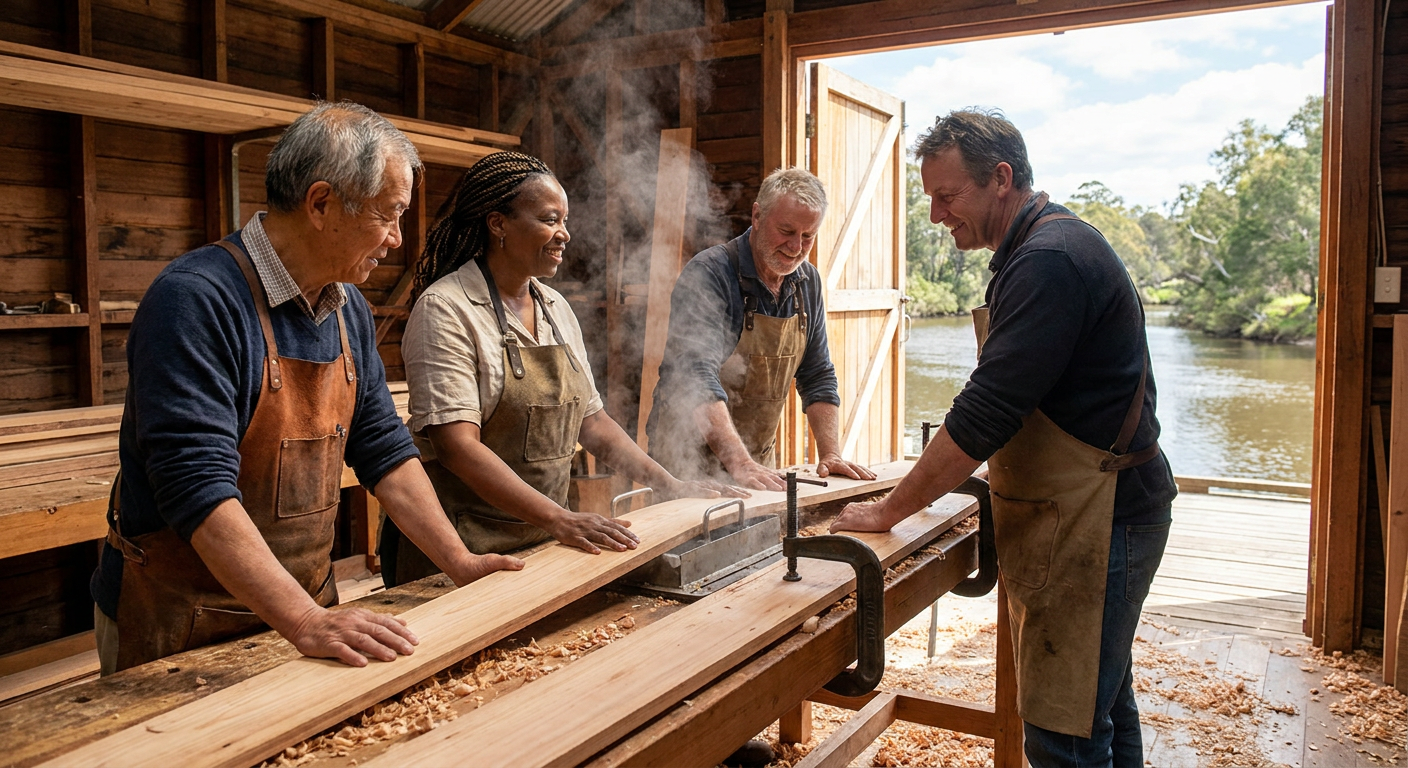 Huon Pine Landing Net Craft Workshop