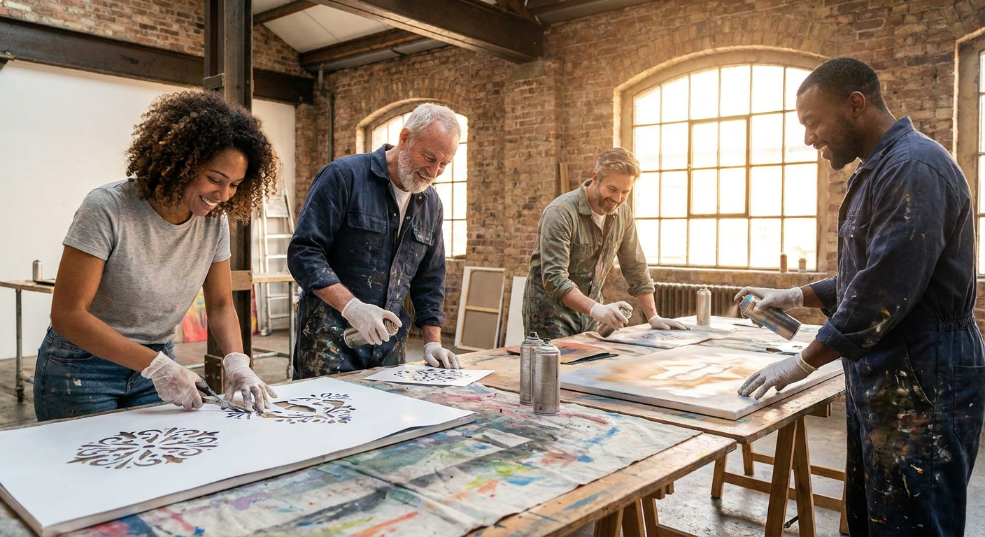 Stencil Street Art Workshop at Blender Studios