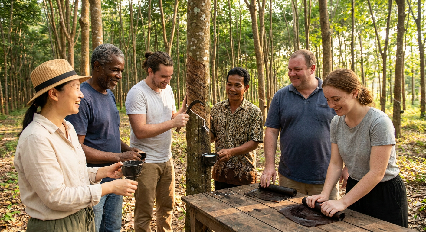 Rubber Tapping and Amazon Latex Craft at Seringal Nova Esperança
