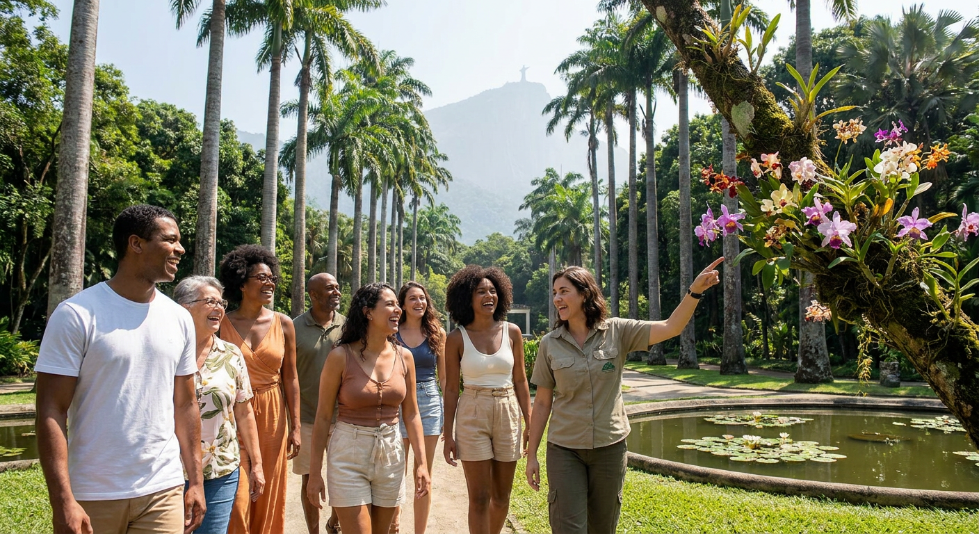 Guided Botanical Garden Walk among Royal Palms and Orchids