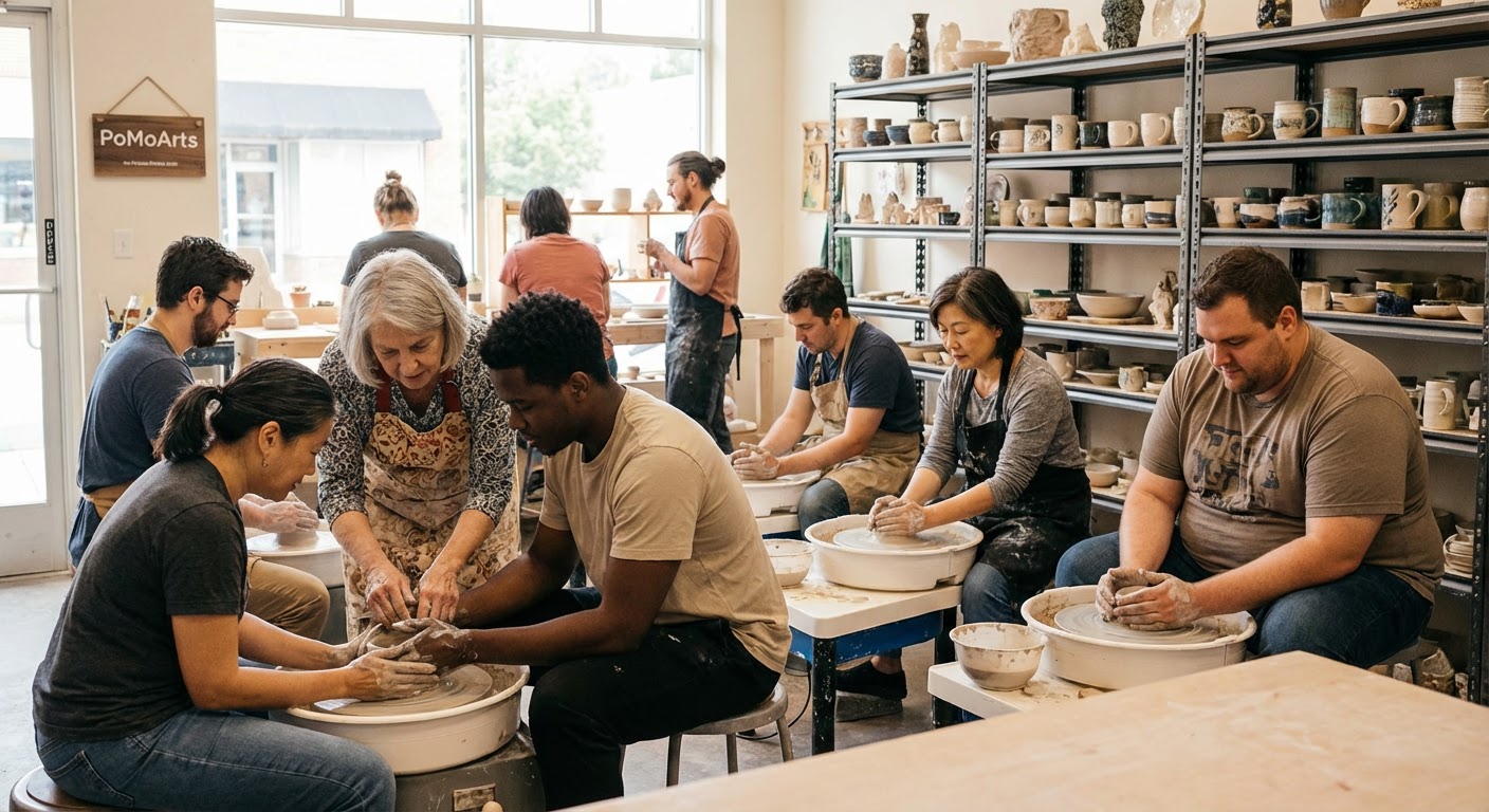 Private Wheel-Throwing Ceramics Workshop at PoMoArts