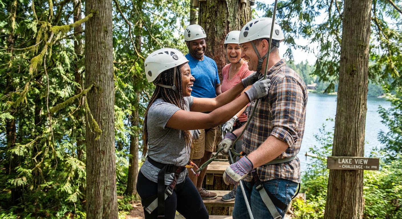 Sasamat Lake Ropes and Canoe Team Day