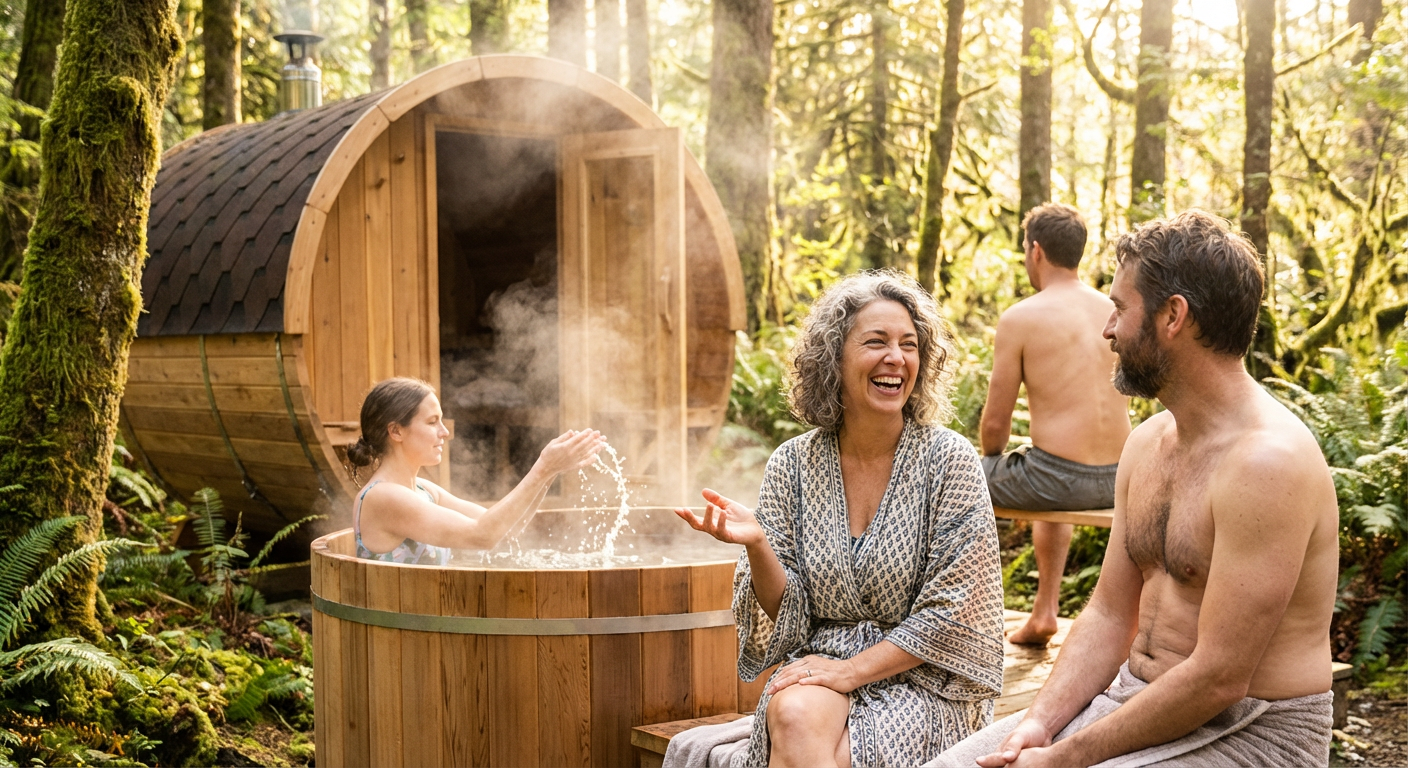 Private Forest Sauna and Cold‑Plunge Circuit