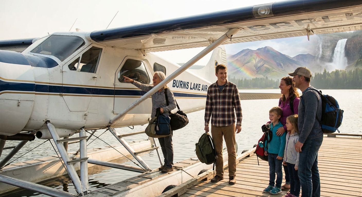 Hunlen Falls Floatplane Flightseeing over Tweedsmuir Park