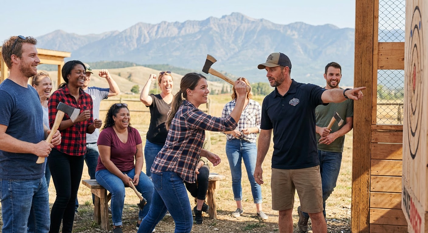 Axe Throwing Competition at Cherry Creek Estate