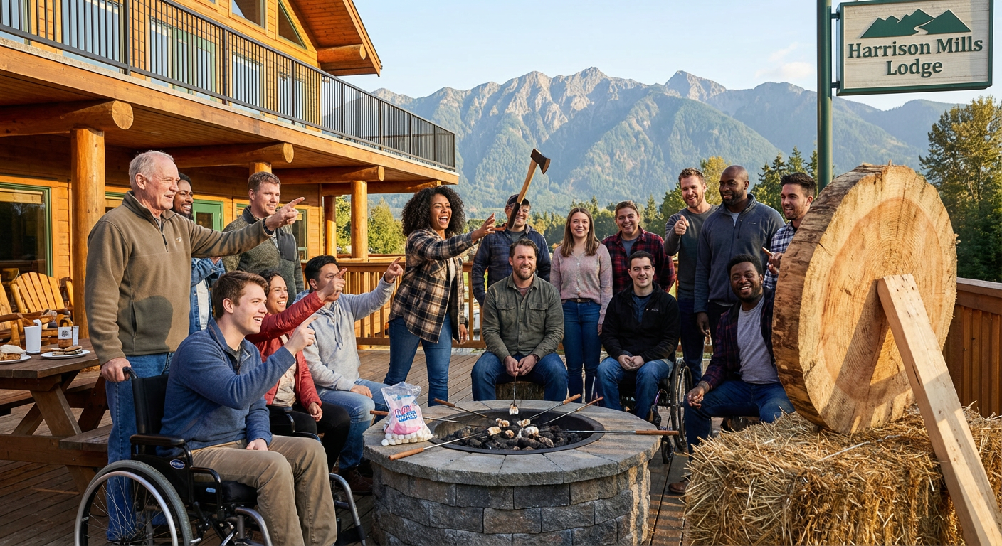 Guided Axe Throwing and Campfire at Fraser River Lodge