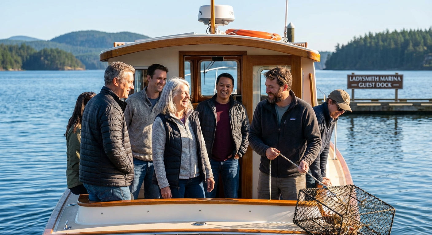 Private Ladysmith Harbour Charter with Beach Stop and Crabbing Option