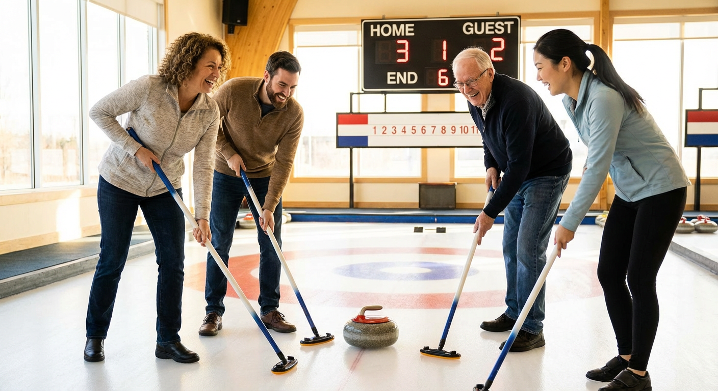Learn-to-Curl Team Session at Langley Curling Centre