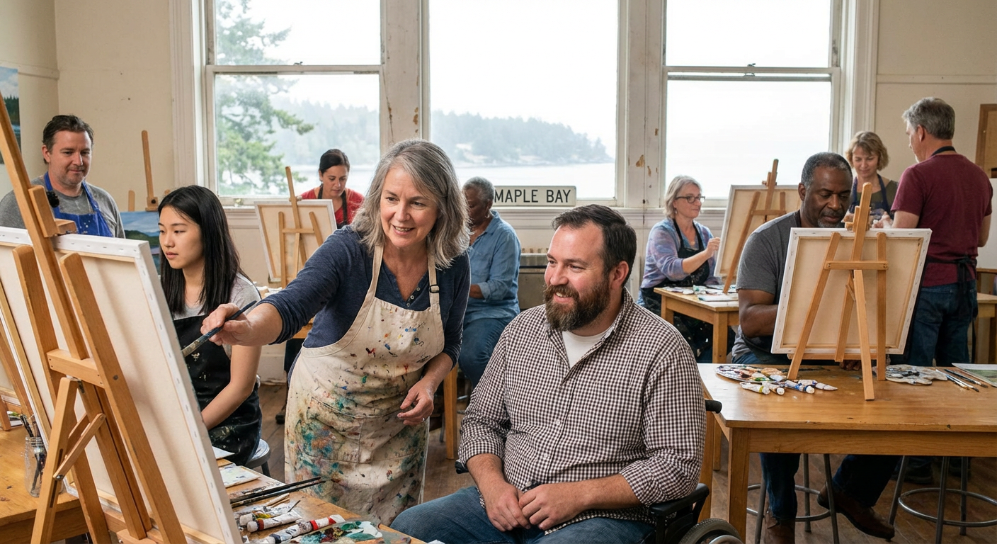 Full-Day Oil Painting Workshop in Maple Bay