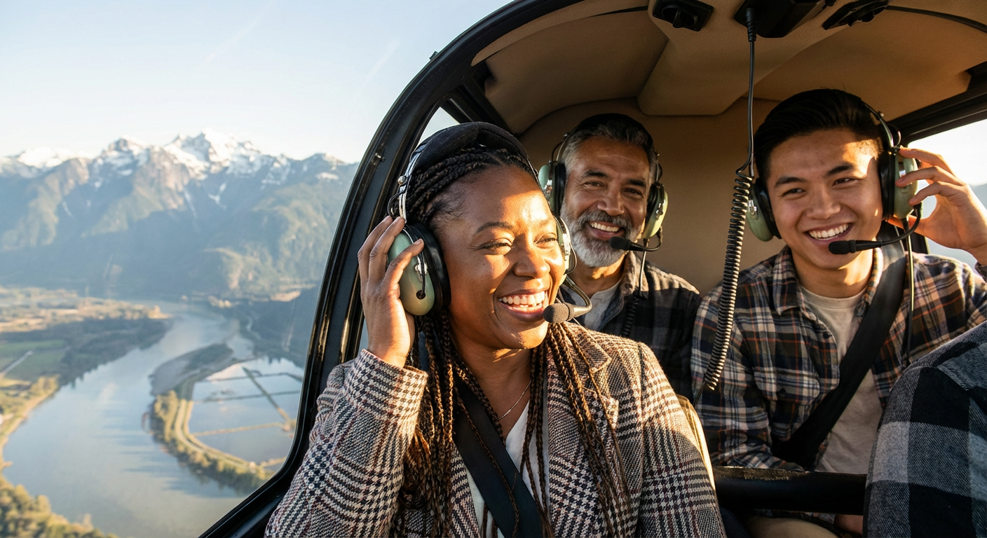 BC Backcountry Helicopter Flight From Pitt Meadows