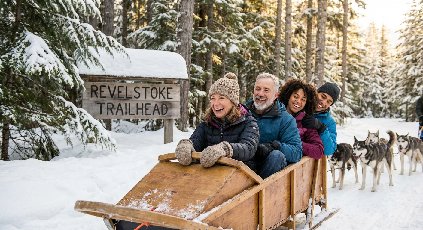 Scenic Dogsled Tour Through Revelstoke Forests