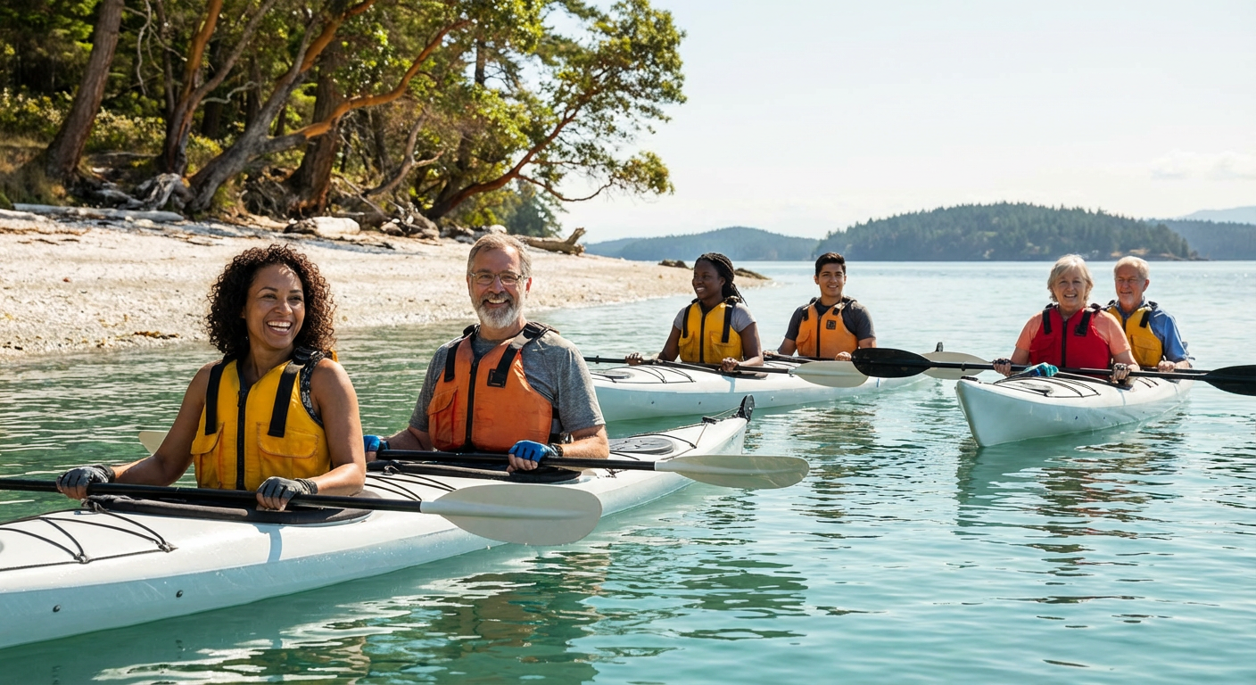 Chocolate Beach Kayak Tour on Ganges Harbour