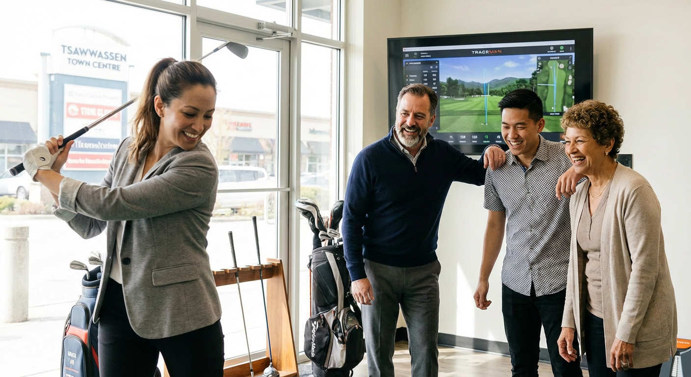 Indoor Golf Simulator Team Session at Drive Golf Academy