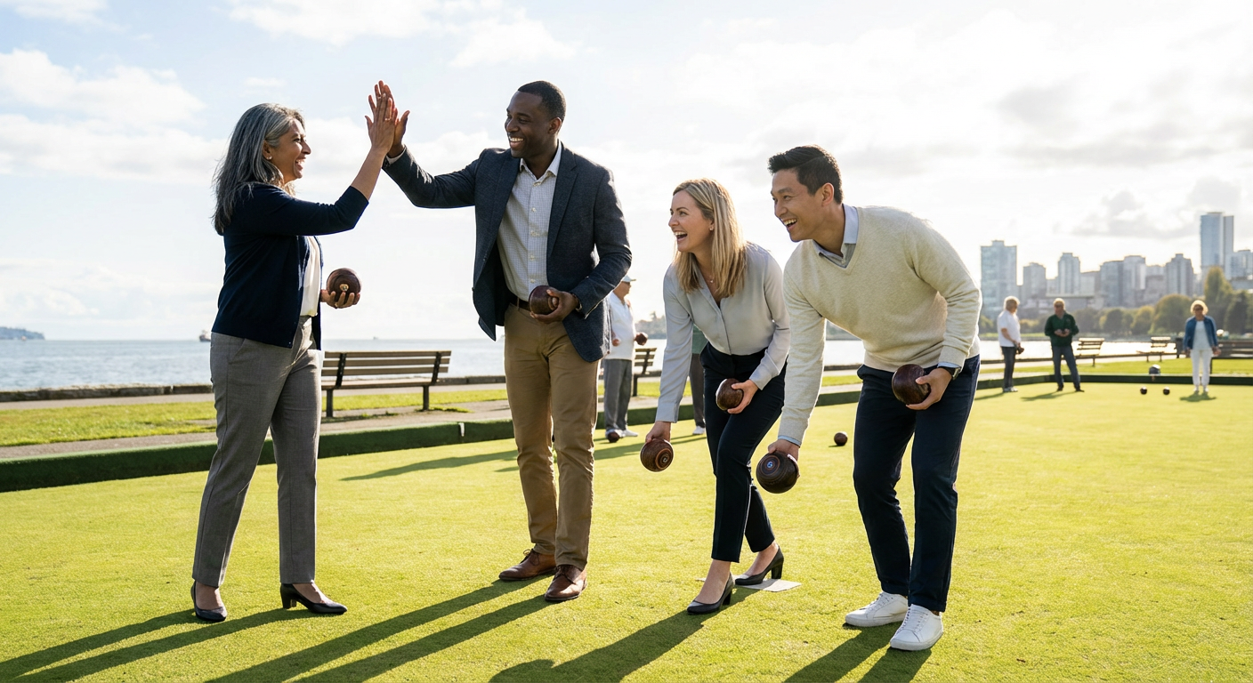 Lawn Bowling Team Social at Stanley Park Lawn Bowling Club