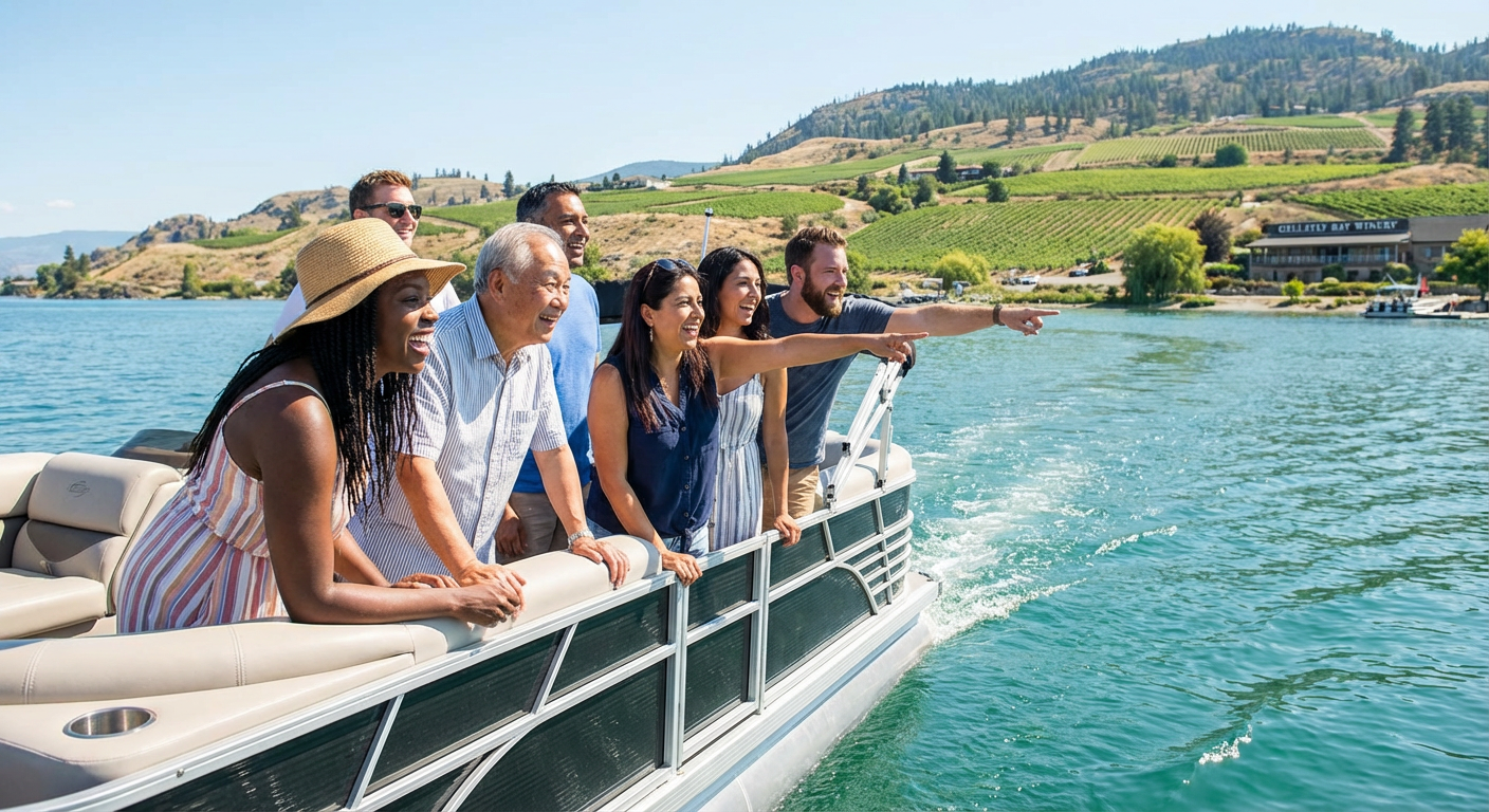 Private Pontoon Cruise on Okanagan Lake