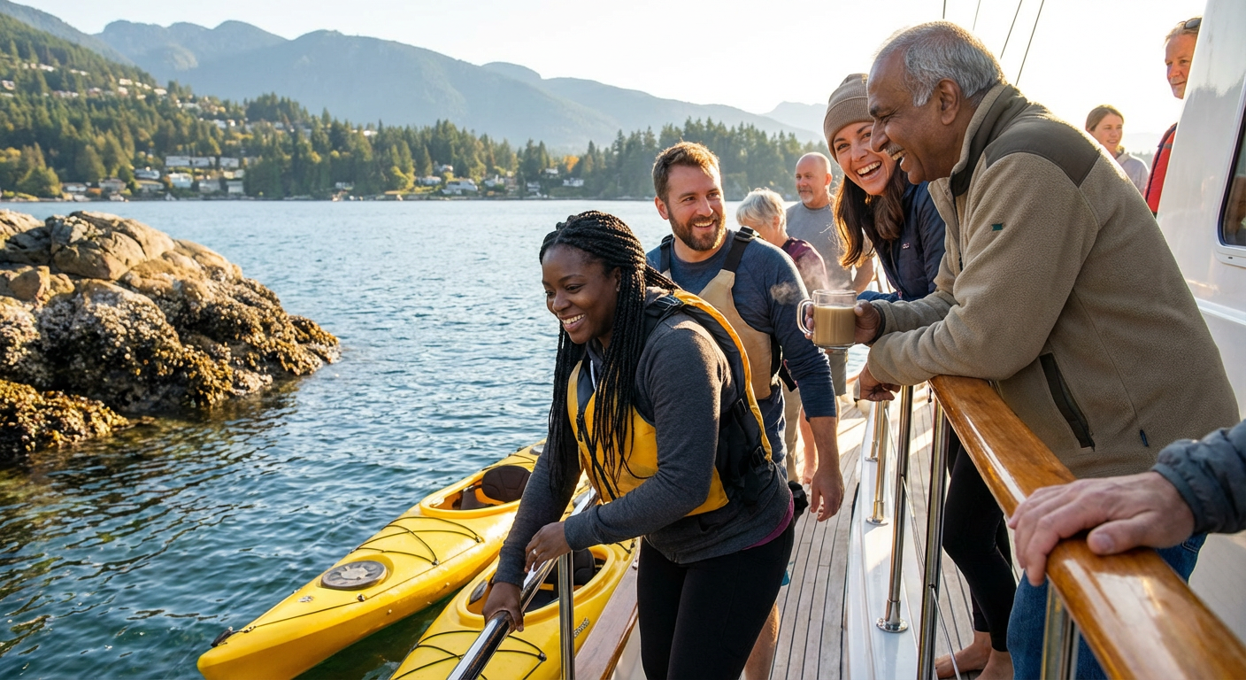 Morning Cruise and Kayak in Howe Sound