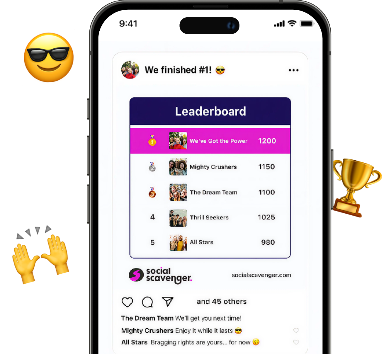 Leaderboards - team rankings