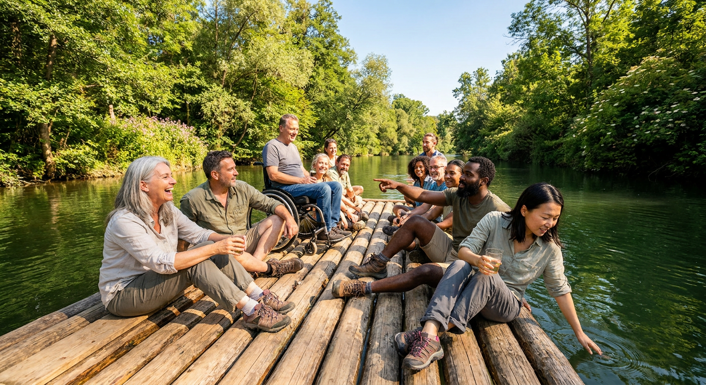 Traditional Isar Wooden Raft Journey