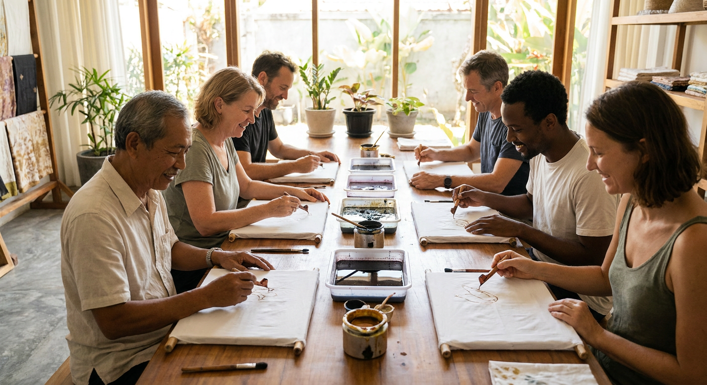 Batik Wax-Resist Painting Workshop in Renon