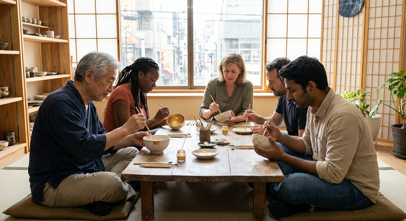 Traditional Kintsugi Gold Joinery Workshop