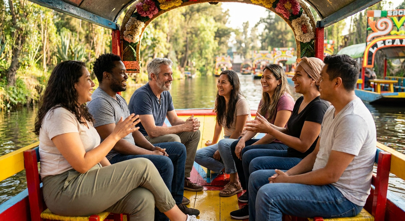 Traditional Xochimilco Trajinera Canal Cruise