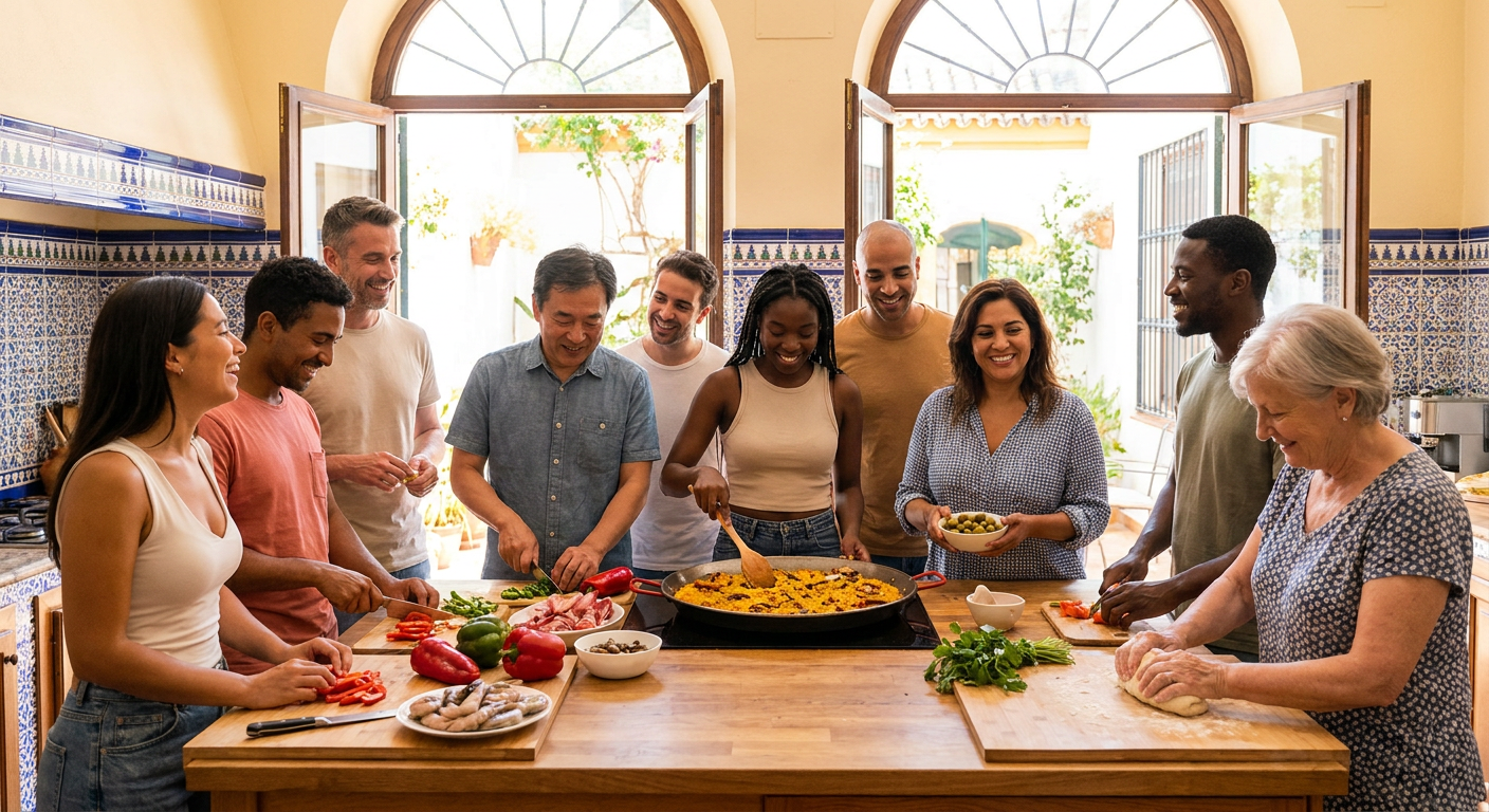 Sevillian Tapas And Paella Team Cooking Workshop