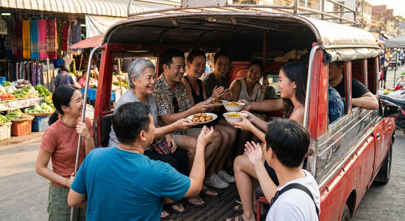 Northern Thai Food Tour by Songthaew Truck