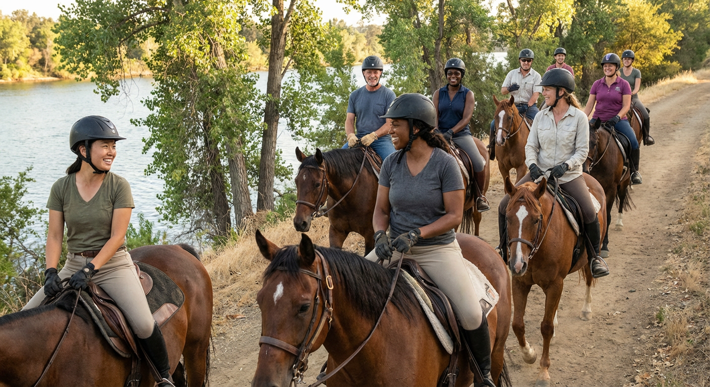 Guided American River Horse Trail Ride