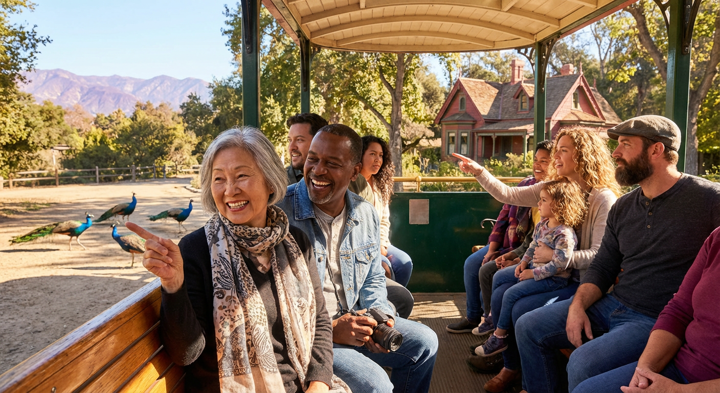 Group Tram Tour at the Los Angeles County Arboretum