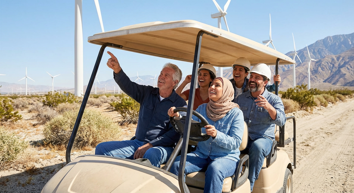 Guided Wind Farm Golf Cart Tour in San Gorgonio Pass