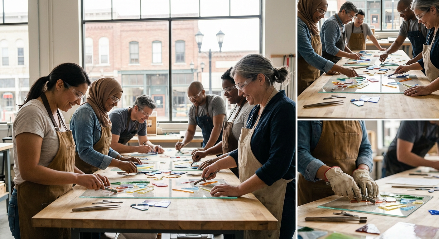 Fused Glass Mosaic Workshop at Fire Glass Studio