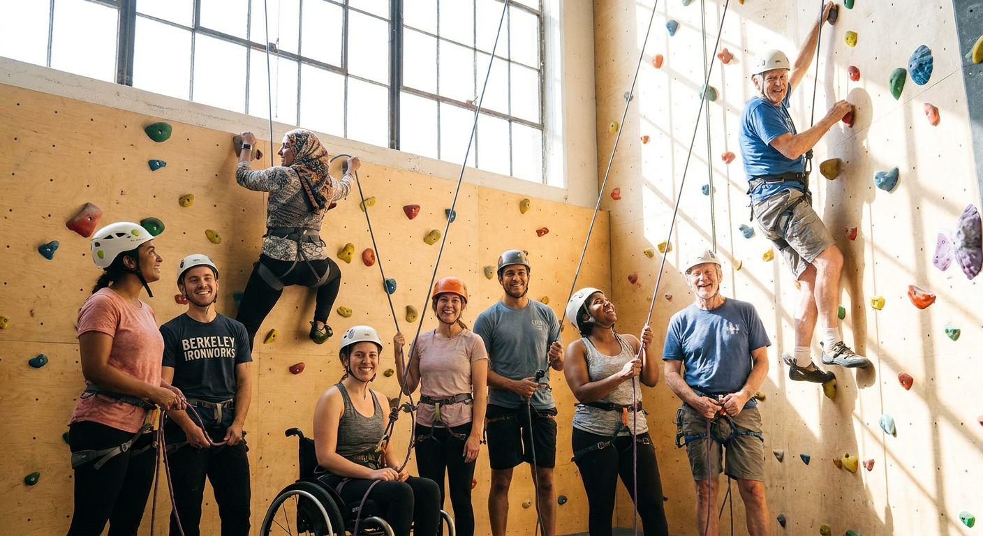 Staff-Supported Indoor Climbing Session at Diablo Rock Gym