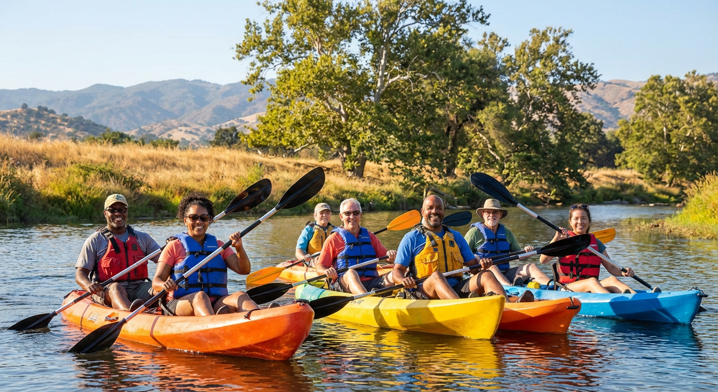 San Joaquin River Long Half-Day Team Kayak Tour
