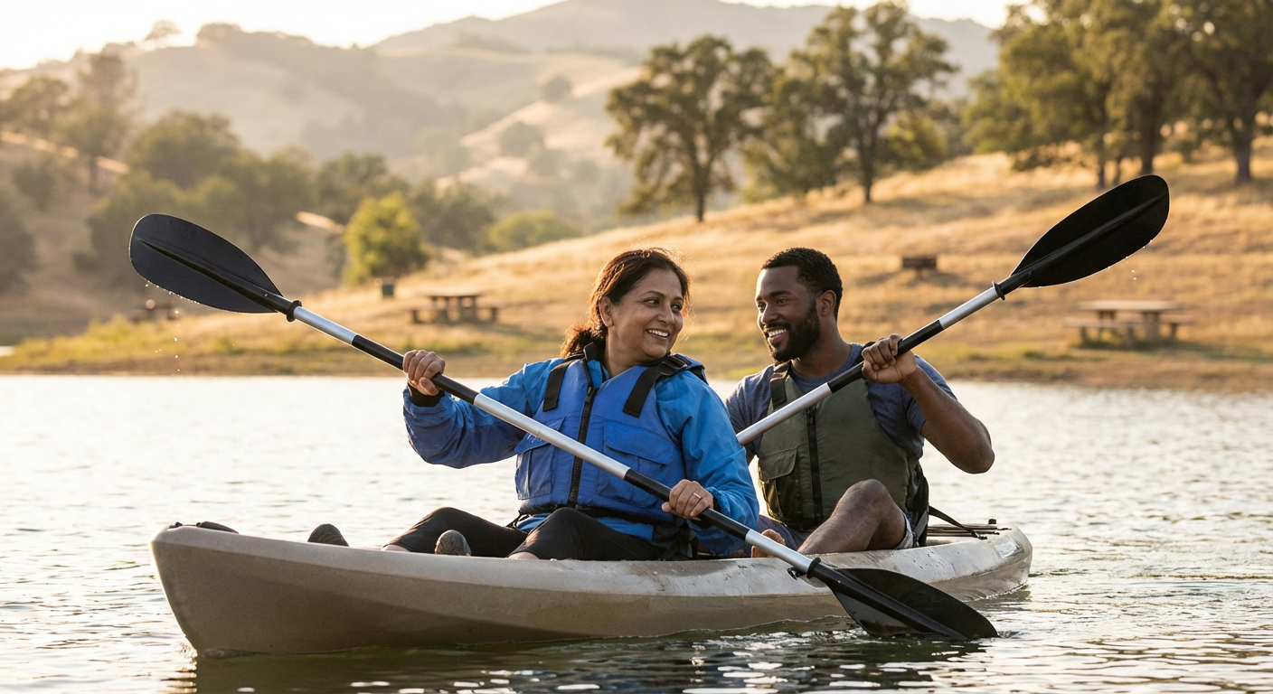 Tandem Kayak Session on Lake Yosemite