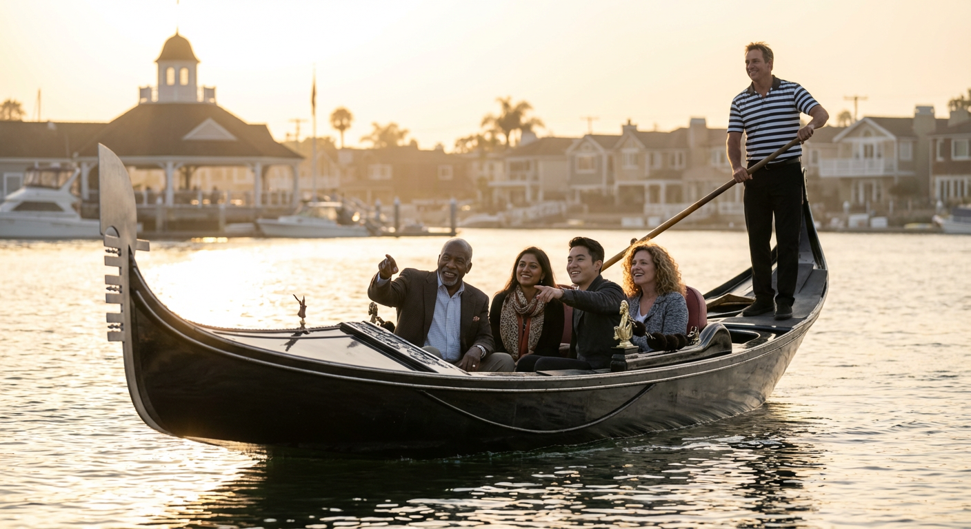 Private Venetian Gondola Cruise Through Newport Harbor