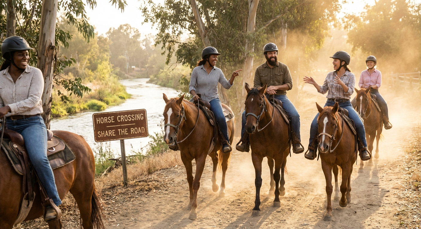 Guided Santa Ana River Horseback Trail Ride