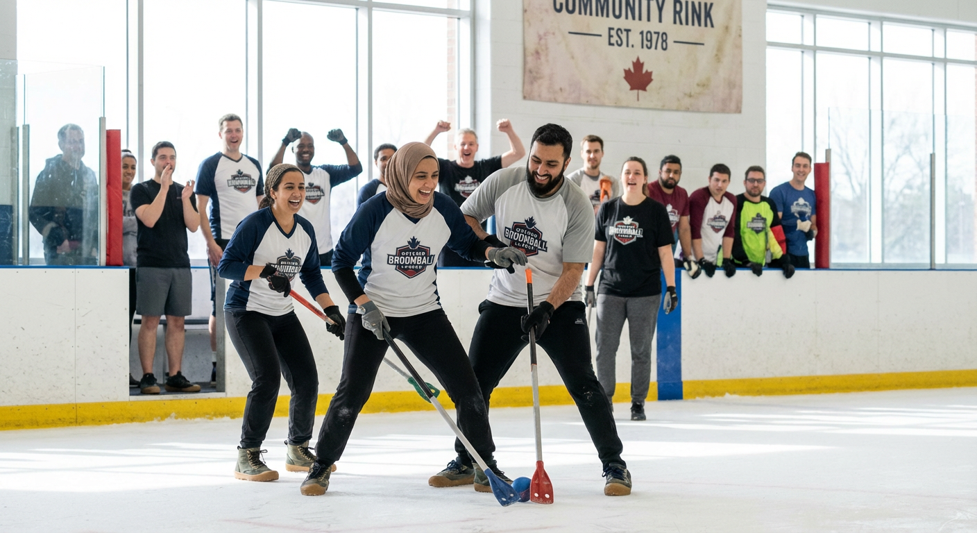 Private Broomball Team Challenge on Ice