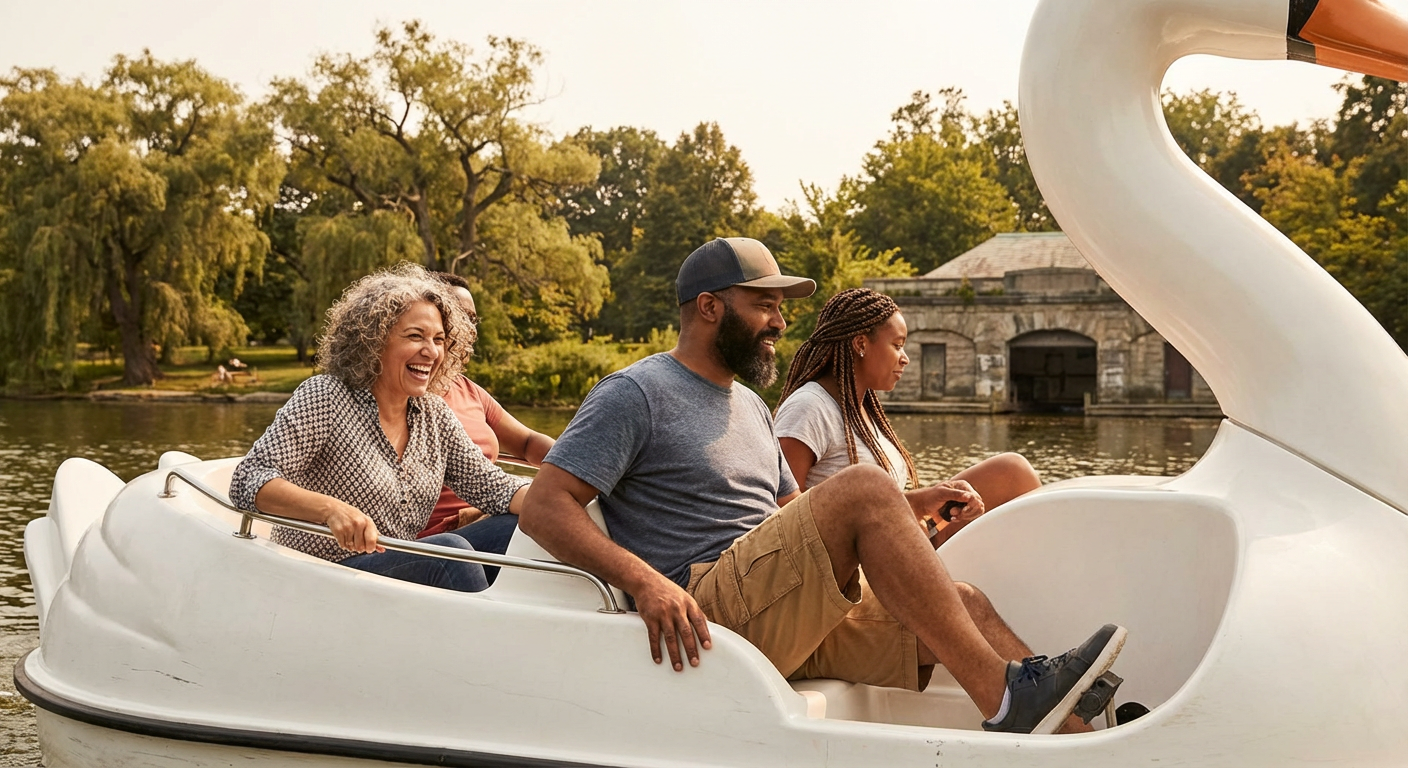 Swan Boat Team Ride at Fairmount Park