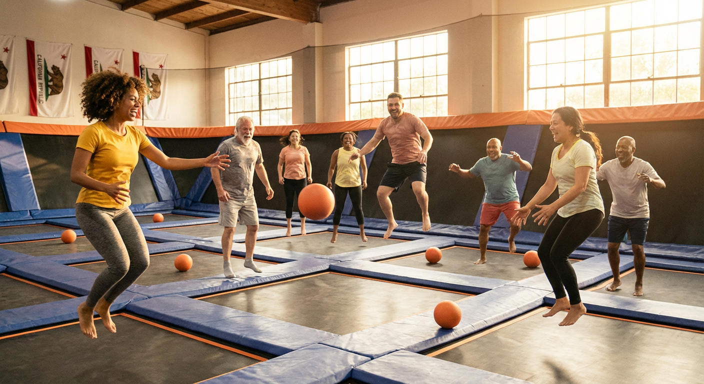 Trampoline Park Team Play and Dodgeball at Sky Zone Vacaville