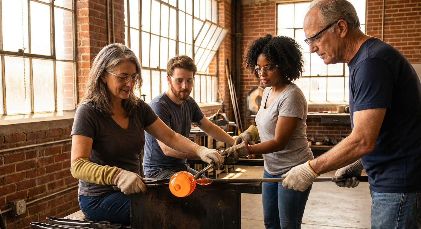 Hands-On Glassblowing Team Workshop at Public Glass