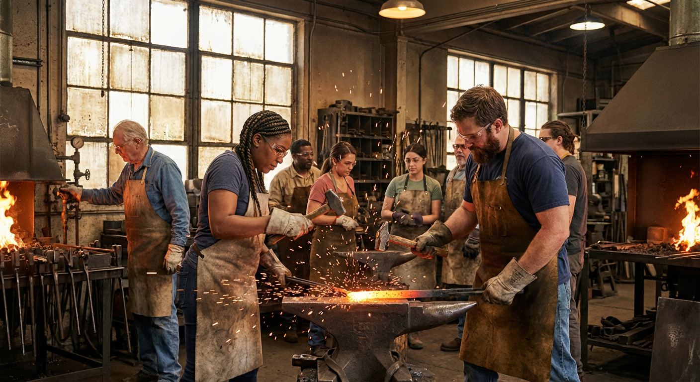 Hands-On Blacksmithing Team Workshop at Adam’s Forge