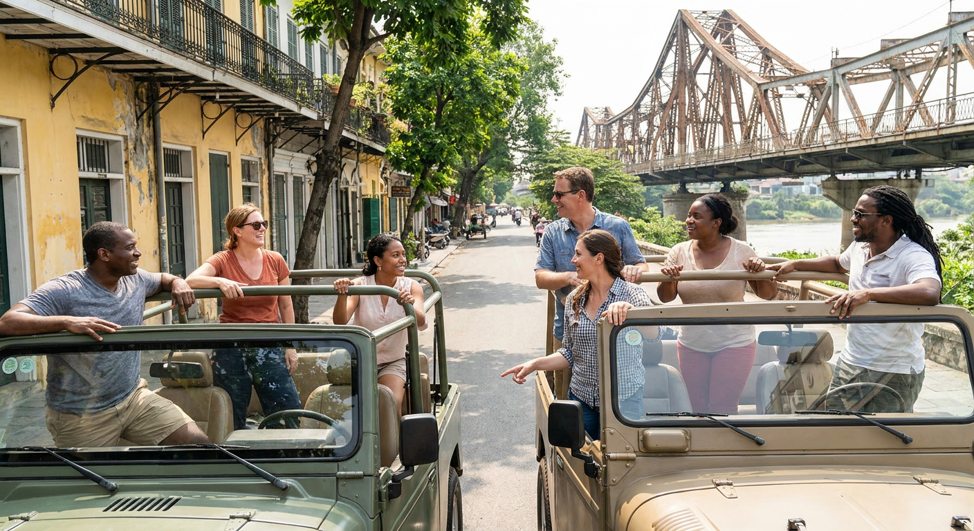 Vintage Jeep Hanoi Backstreets Tour